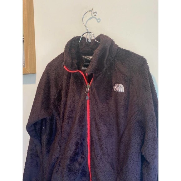North Face Burgundy Fuzzy Jacket - Picture 2 of 4